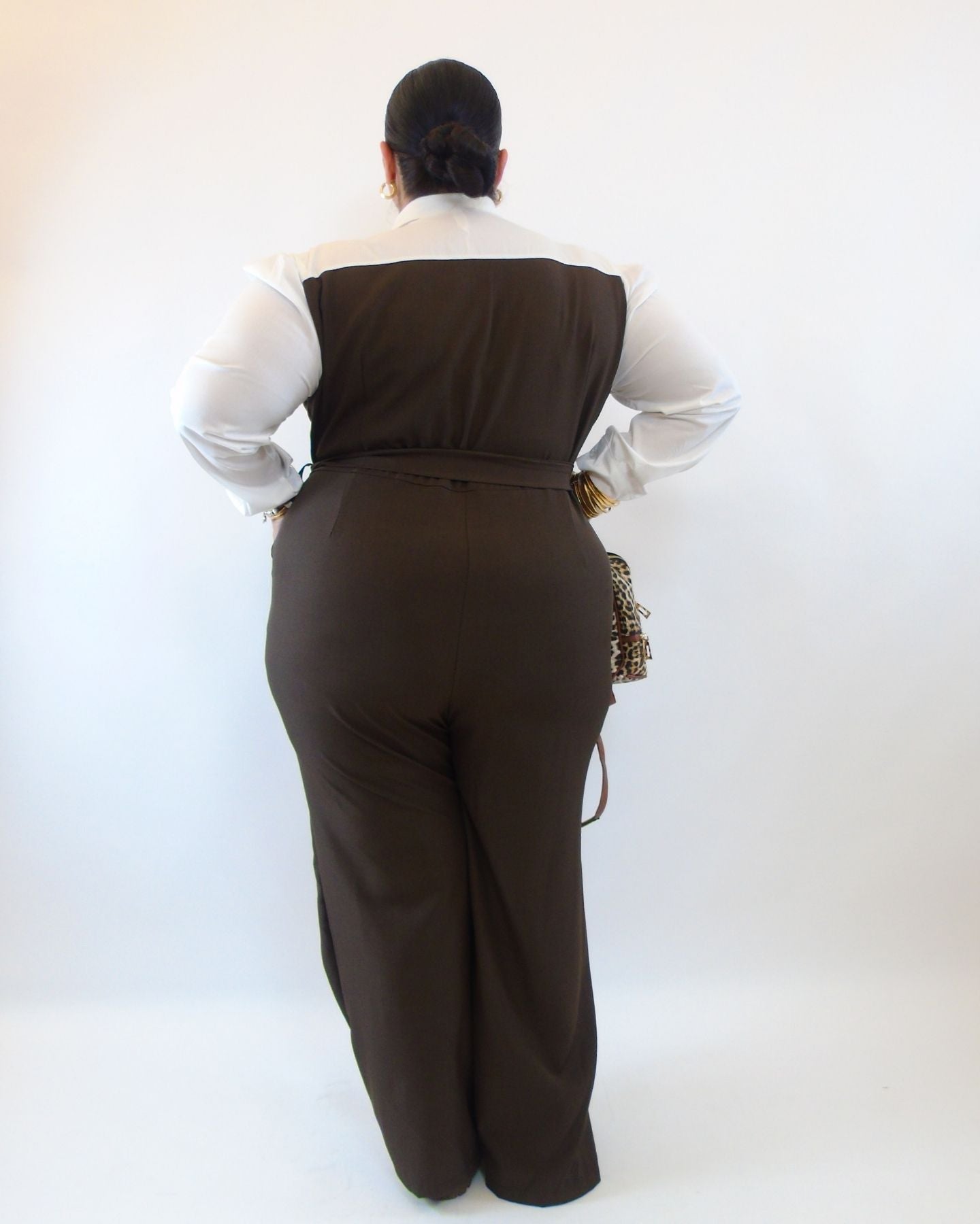 Jumpsuite con camicia e cintura 15866