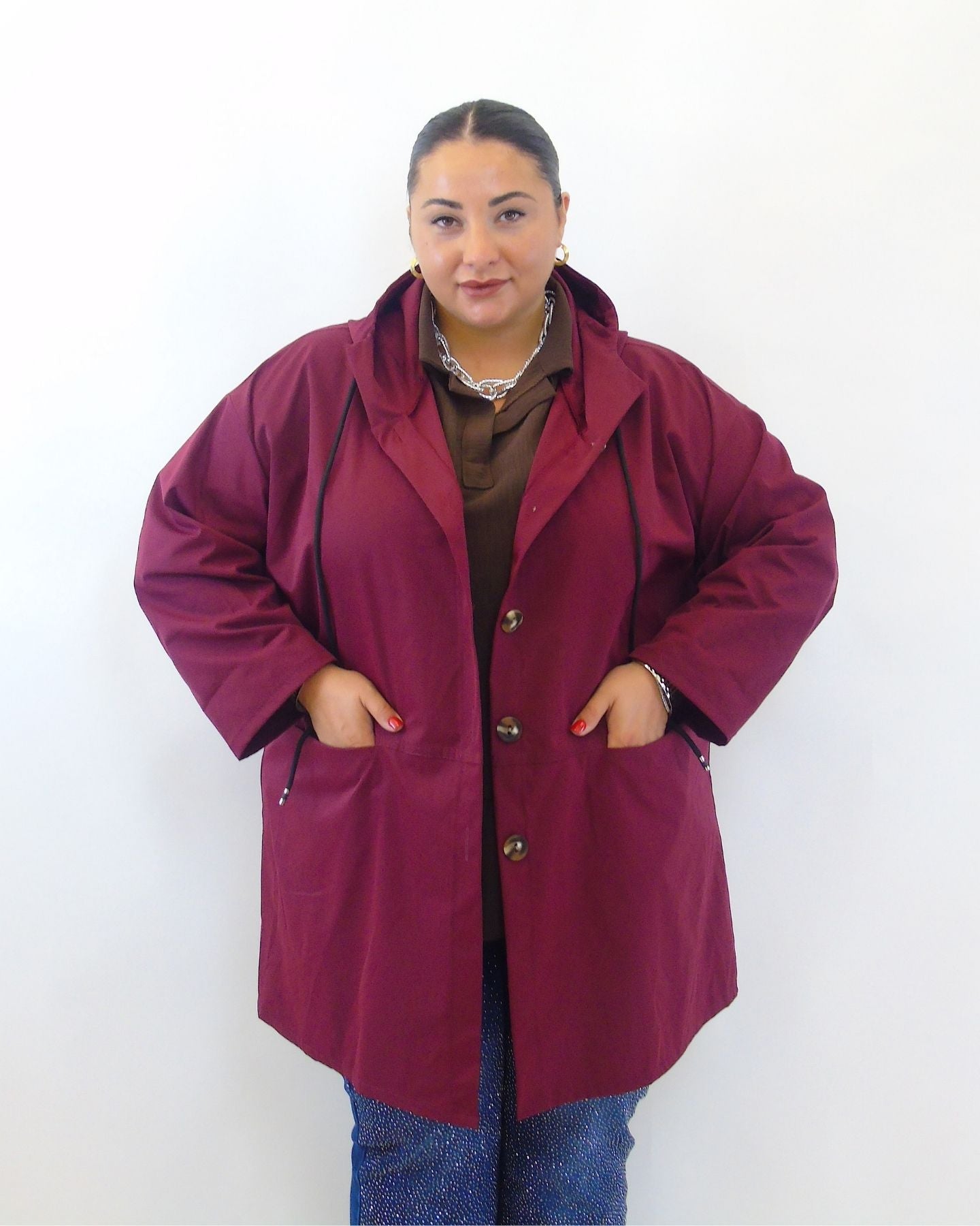 Impermeabile con bottoni 25370