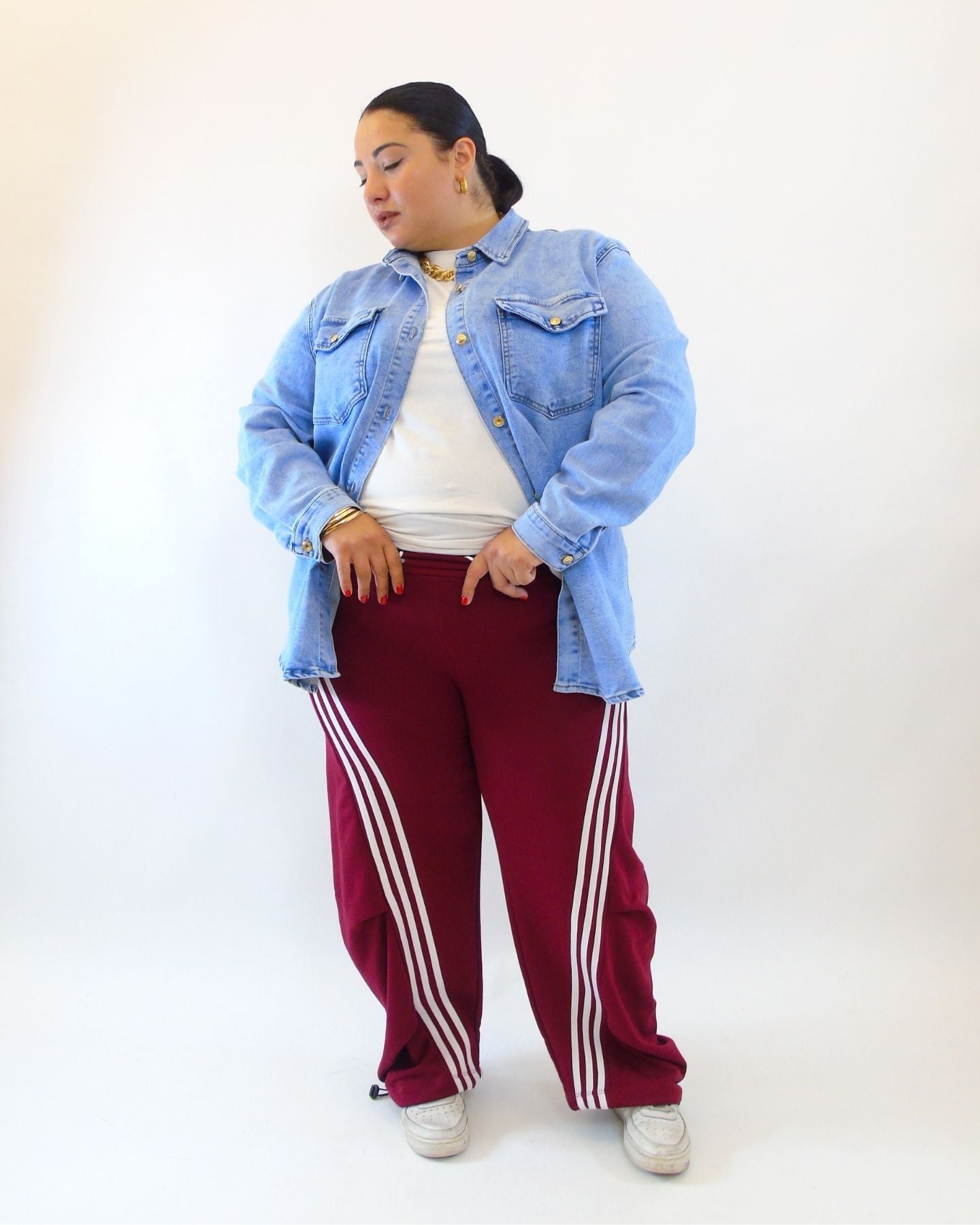 Pantalone ballon fascia bianca 9880