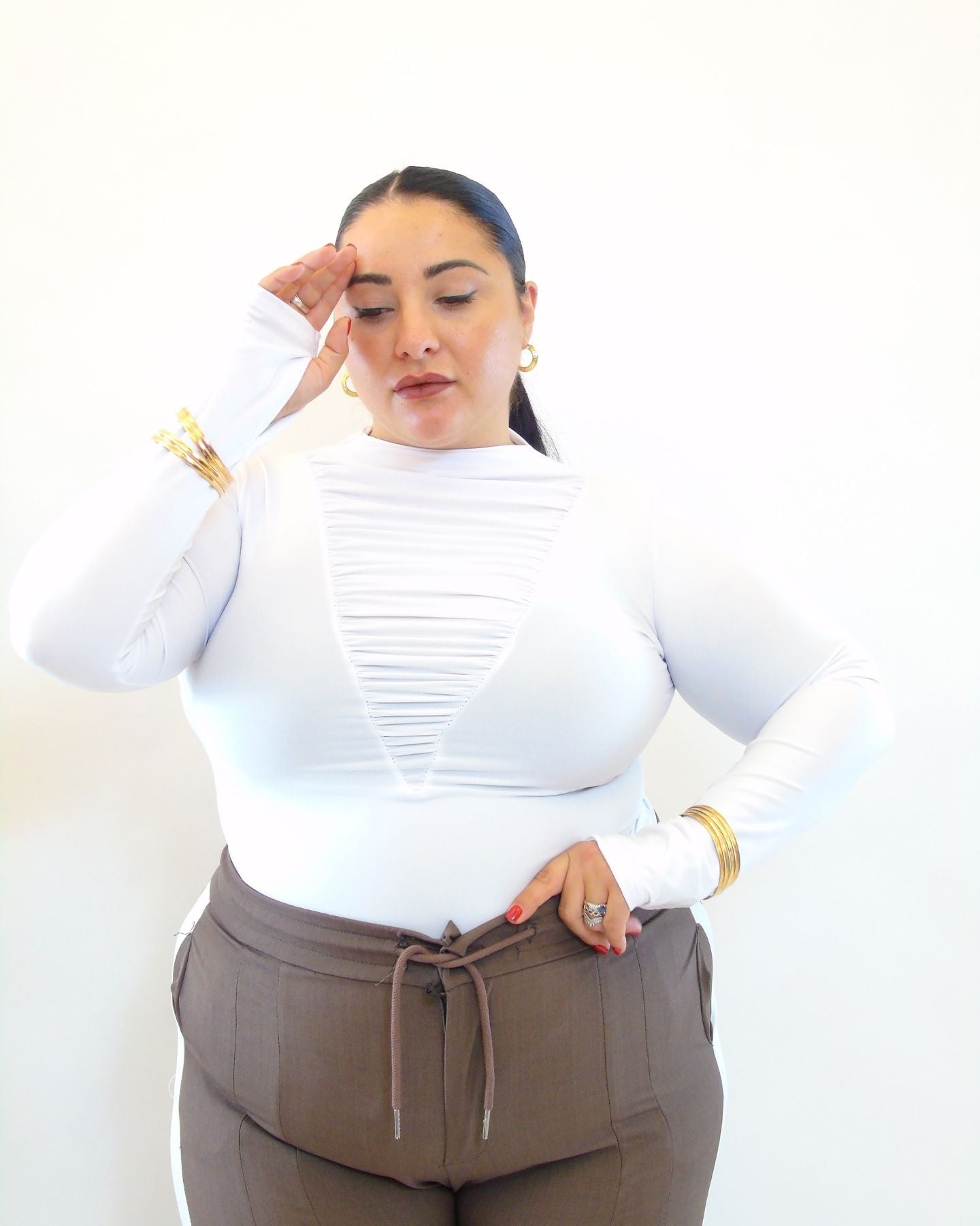 Body con drappeggio 10099