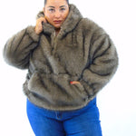 Felpa in eco pellicia 22067