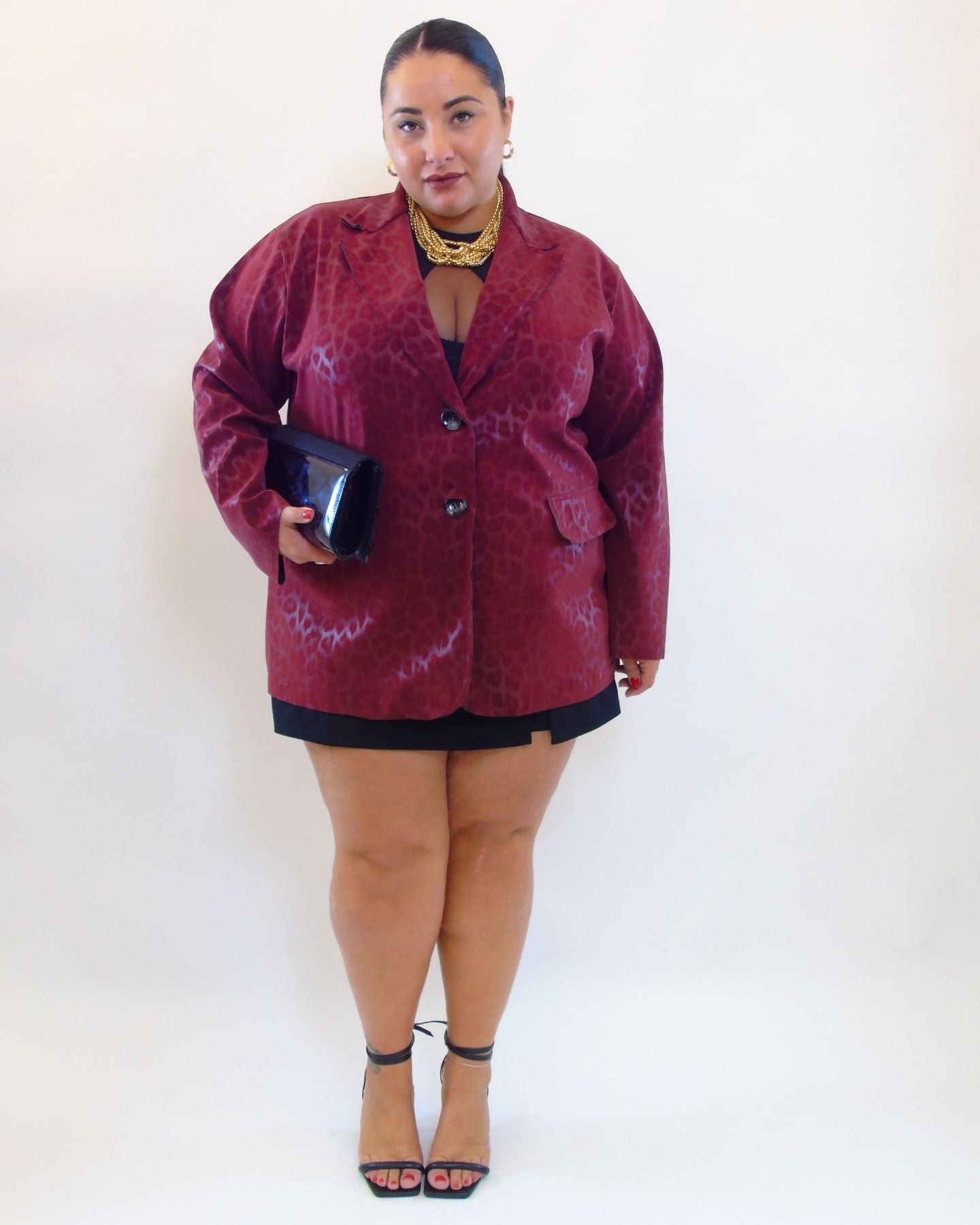 Blazer leopardata effetto lucido 25388