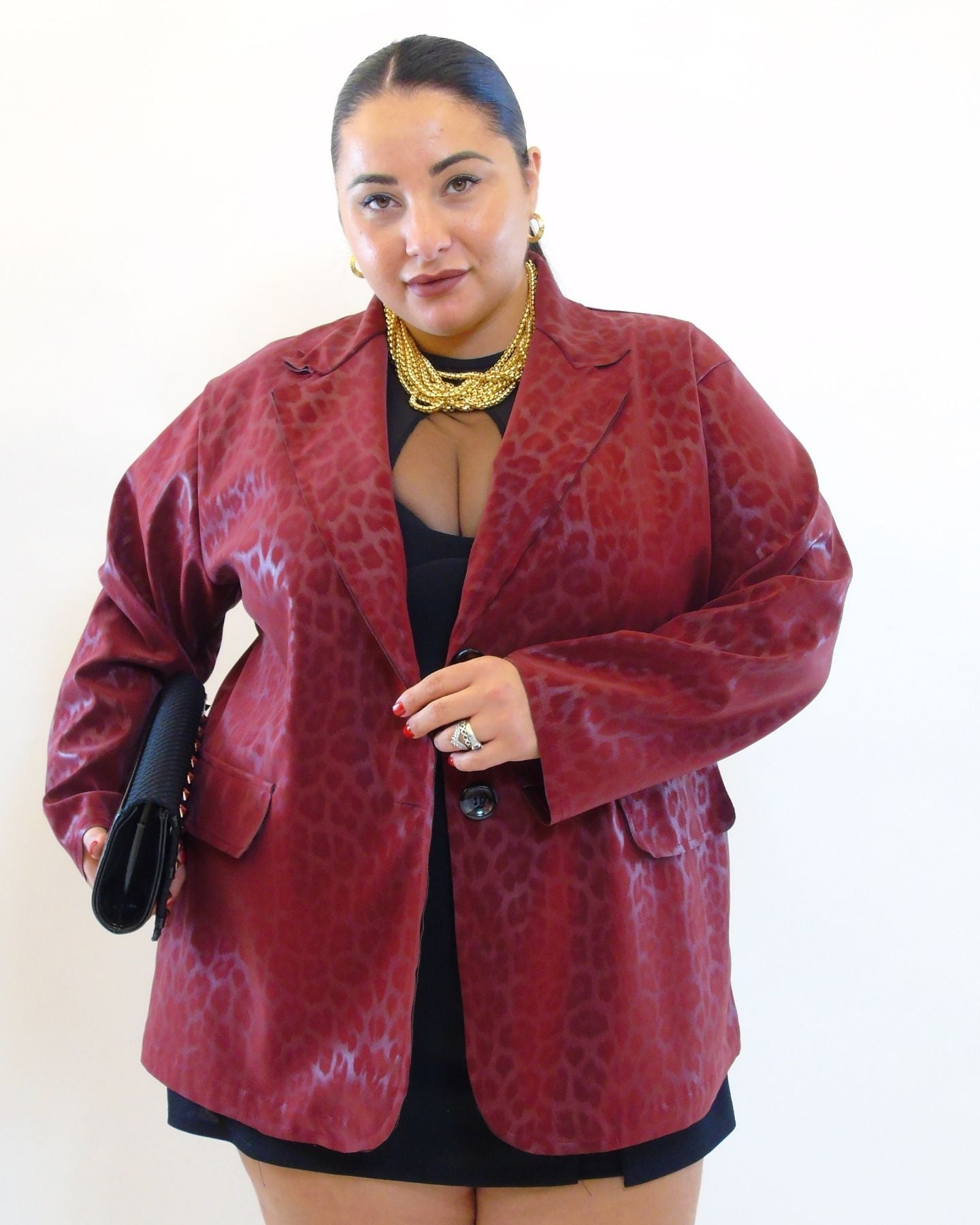 Blazer leopardata effetto lucido 25388