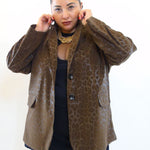 Blazer leopardata effetto lucido 25388