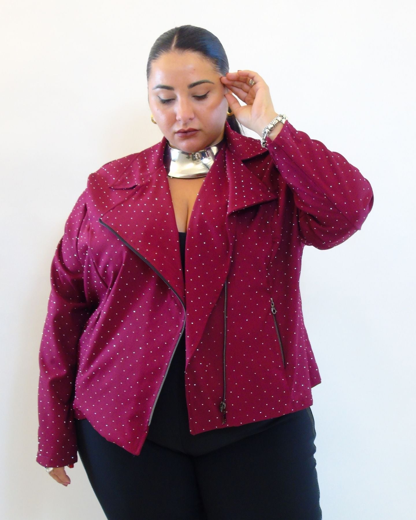 Chiodo in tessuto con brillantini 1955