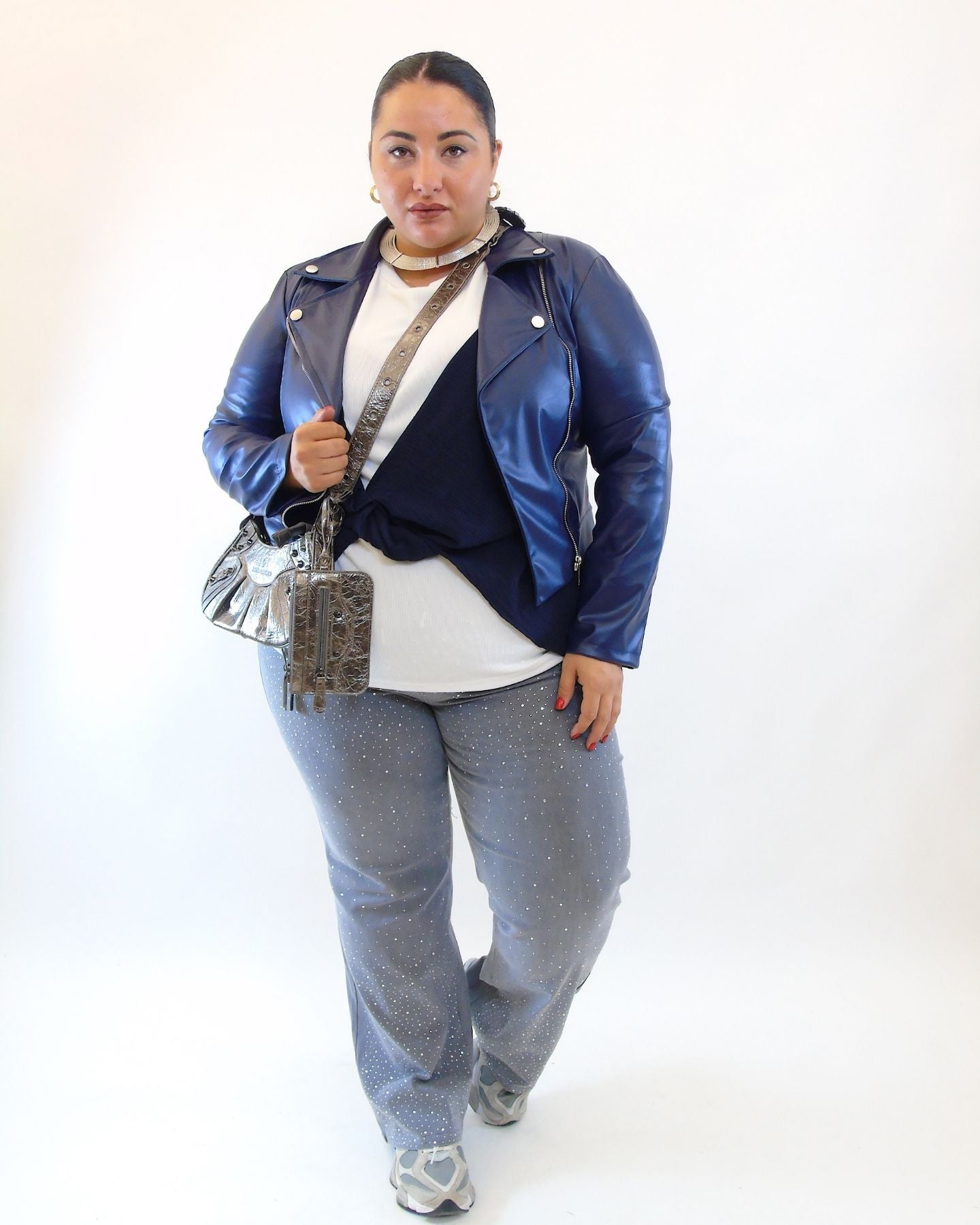 Pantalone con brillantini effetto jeans 99322