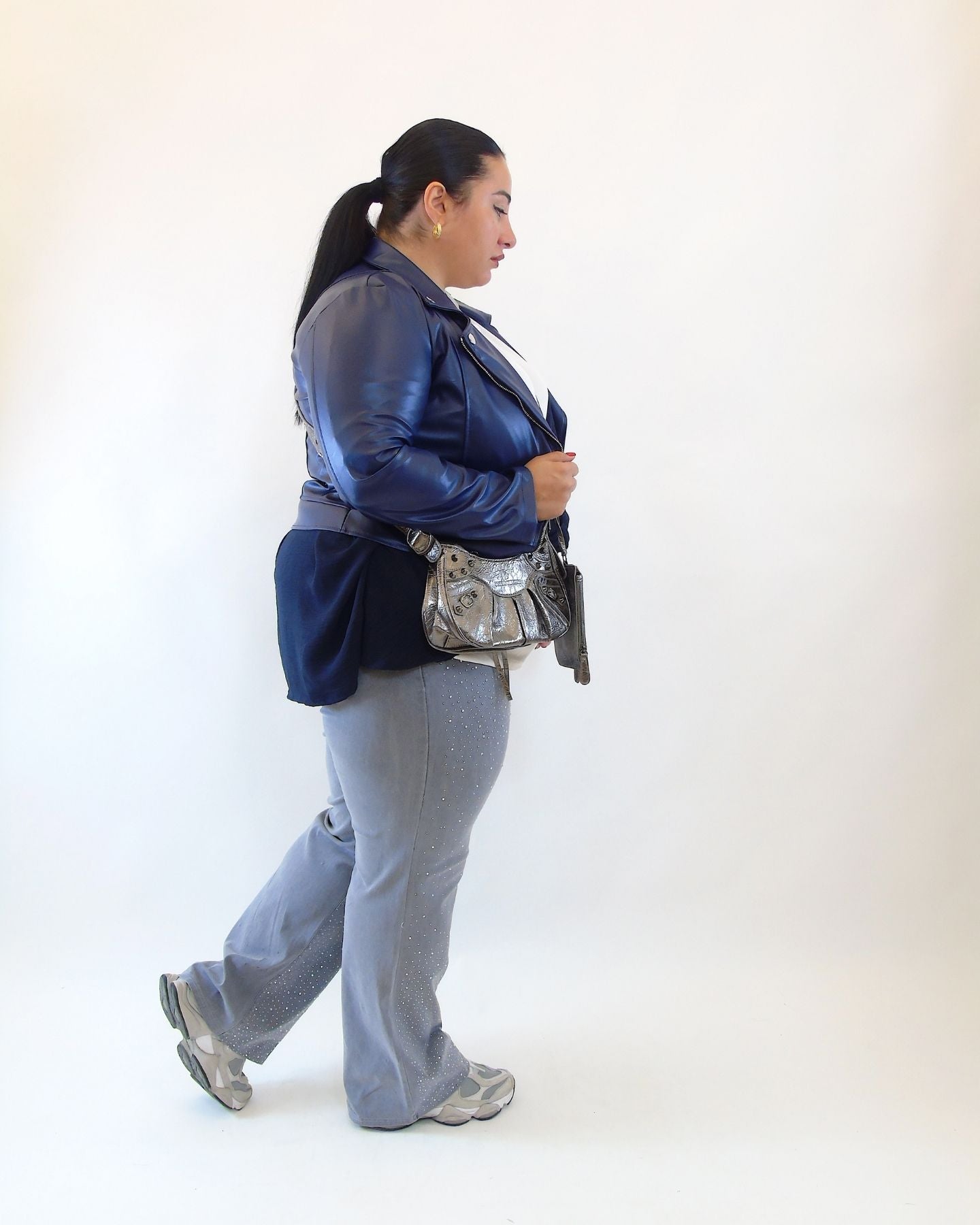 Pantalone con brillantini effetto jeans 99322