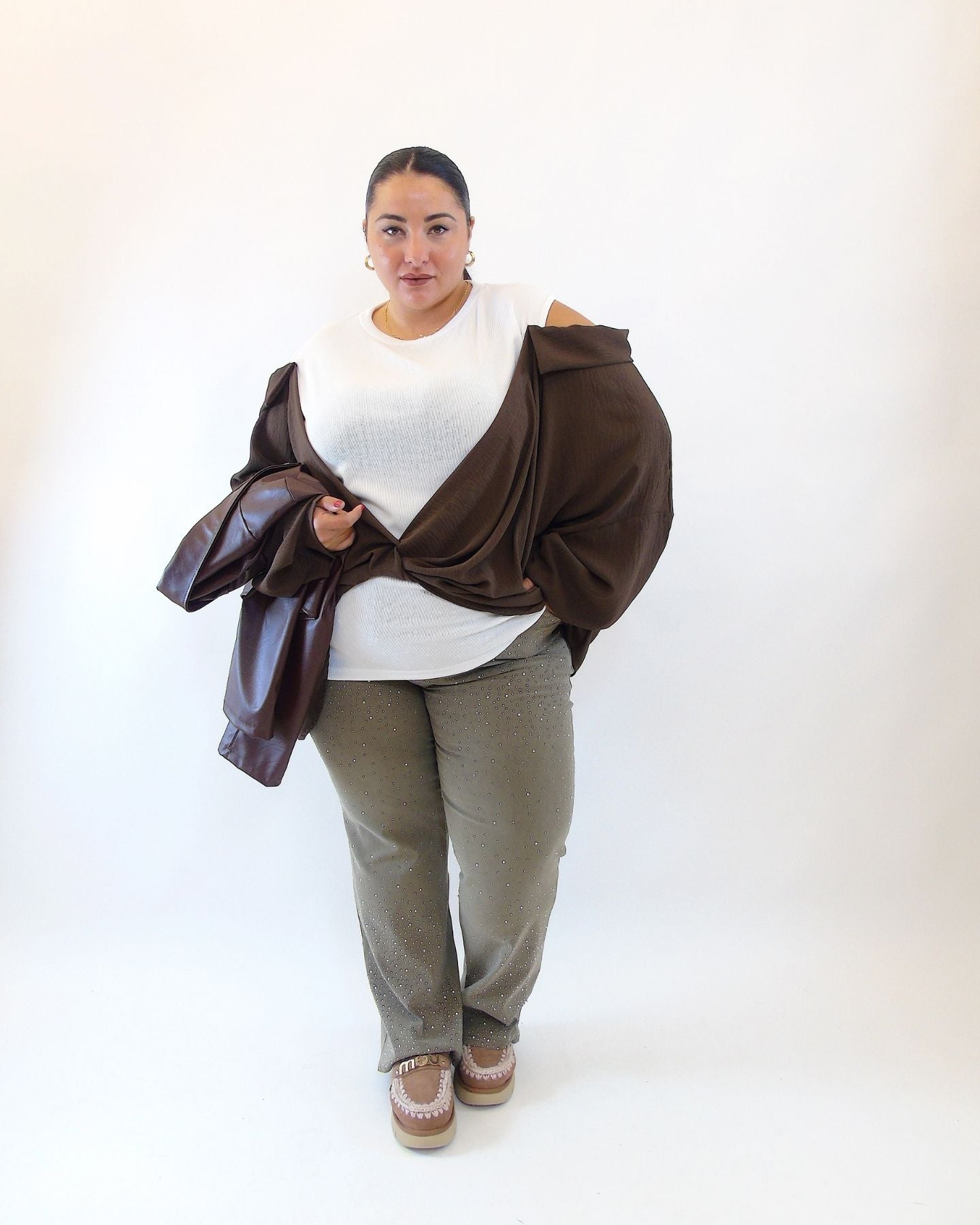 Pantalone con brillantini effetto jeans 99322