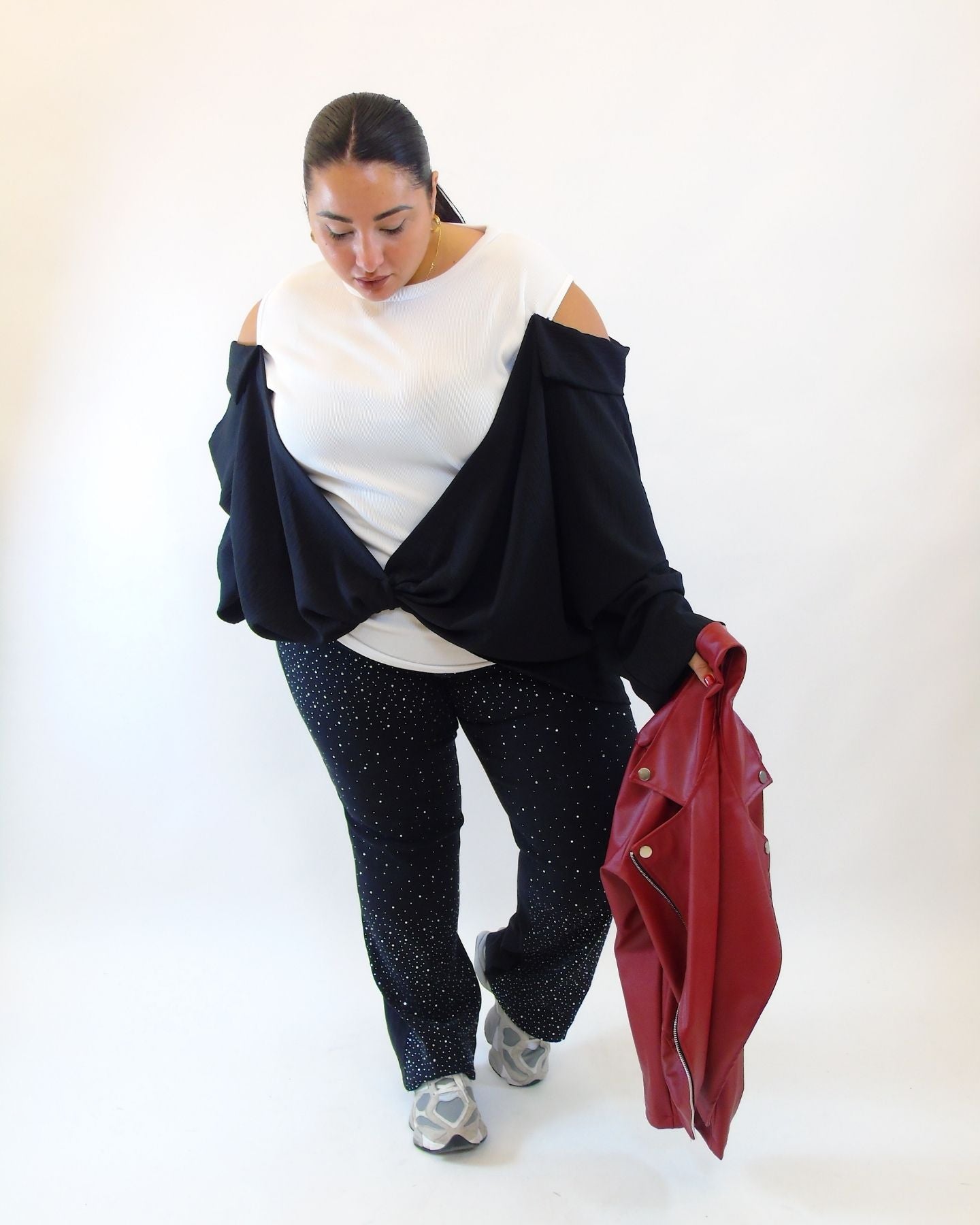 Pantalone con brillantini effetto jeans 99322