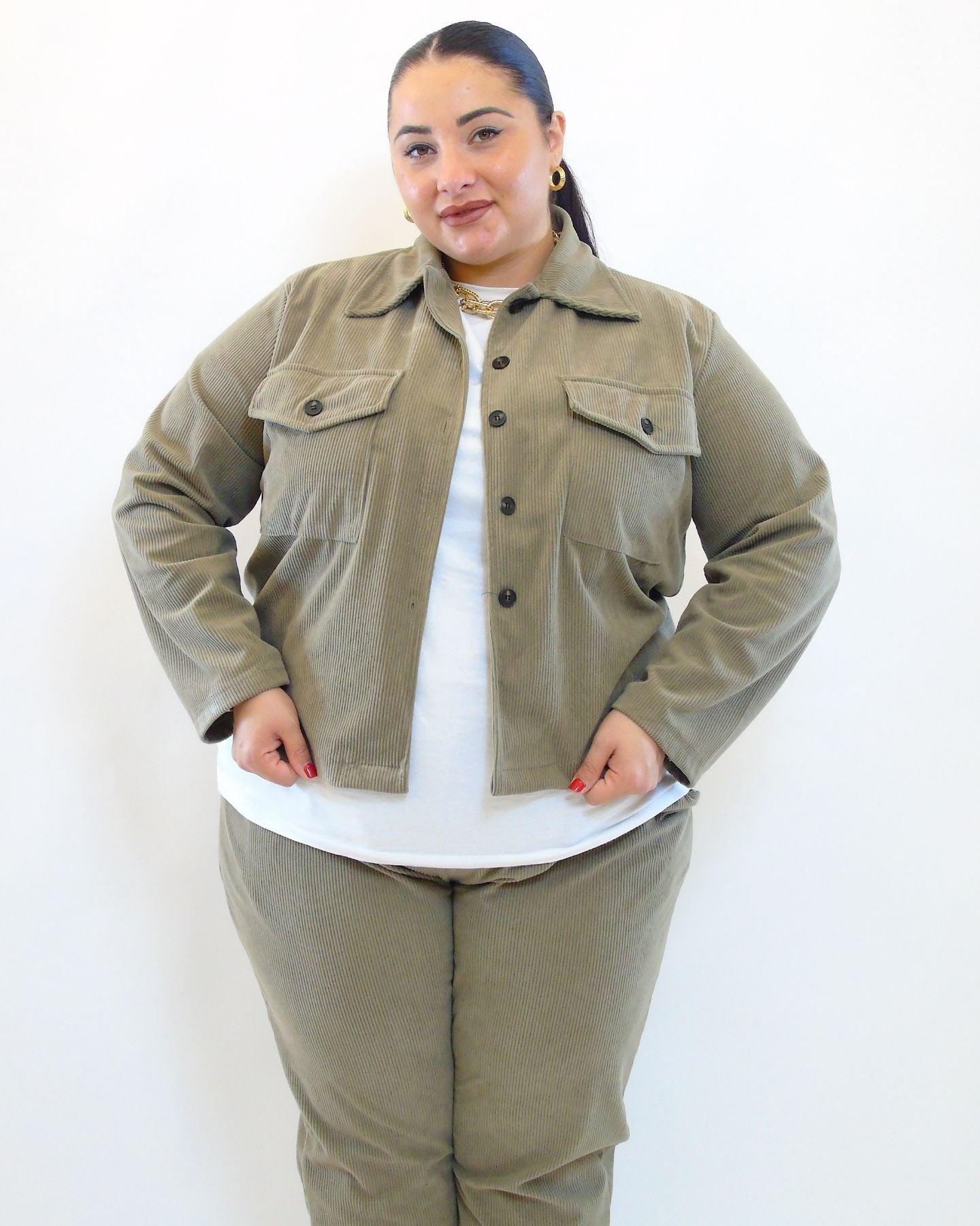 Camicia a costine 25713