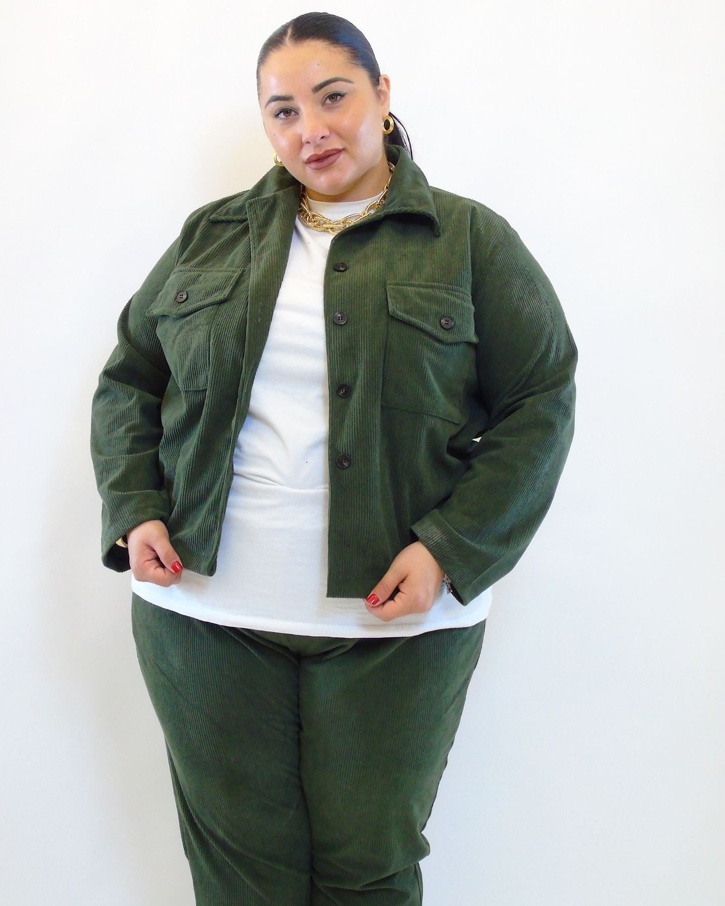 Camicia a costine 25713