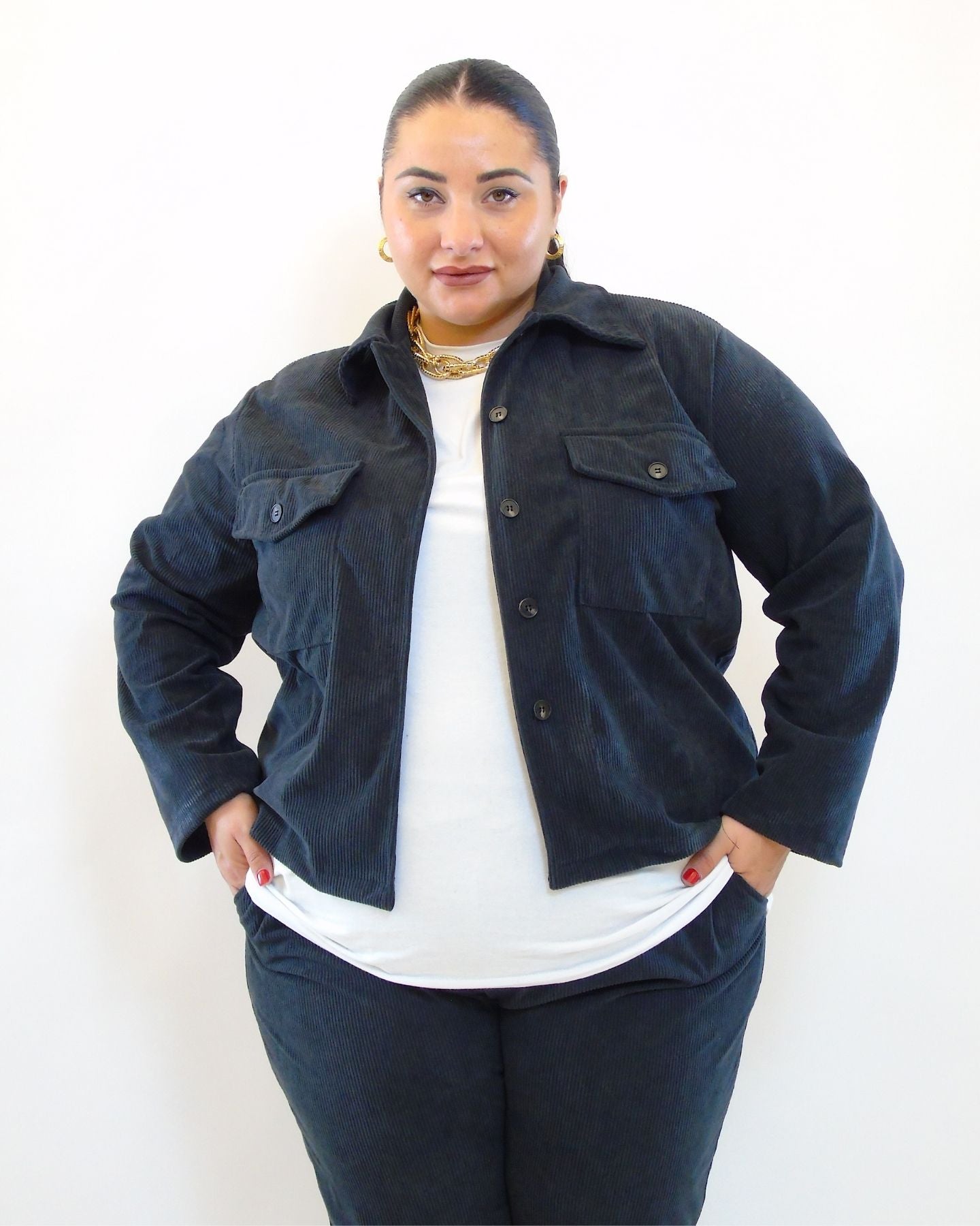 Camicia a costine 25713