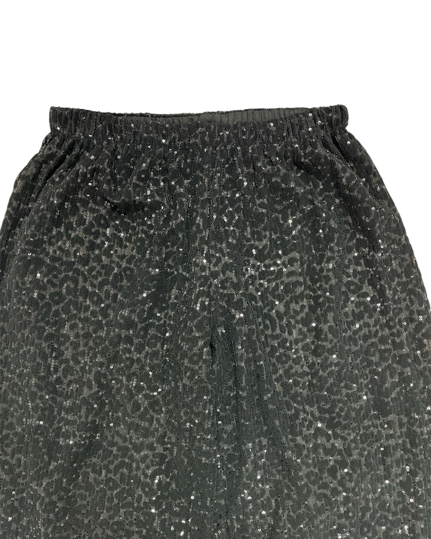 Pantalone con trama animalier e paillettes 7898