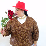 Maglia trama paillettes e animalier  7835