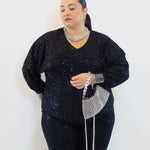 Maglia trama paillettes e animalier  7835