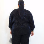 Maglia trama paillettes e animalier  7835