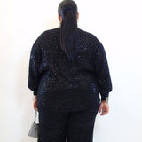 Maglia trama paillettes e animalier  7835