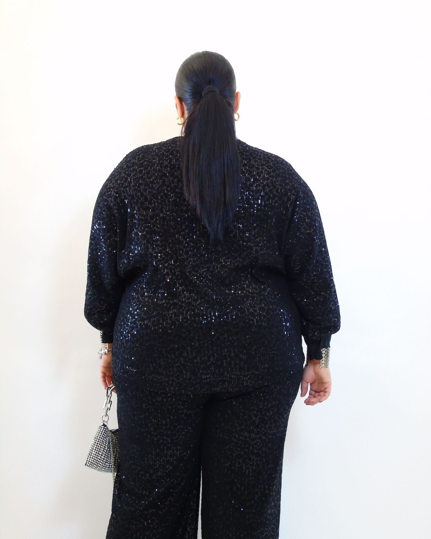 Maglia trama paillettes e animalier  7835