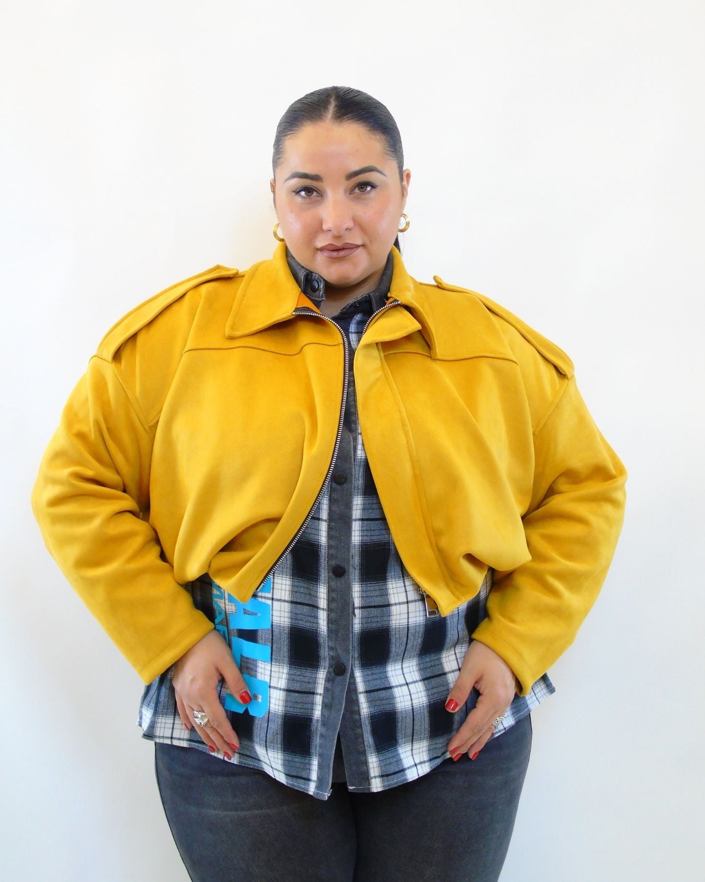 giubbino crop in tessuto  2594