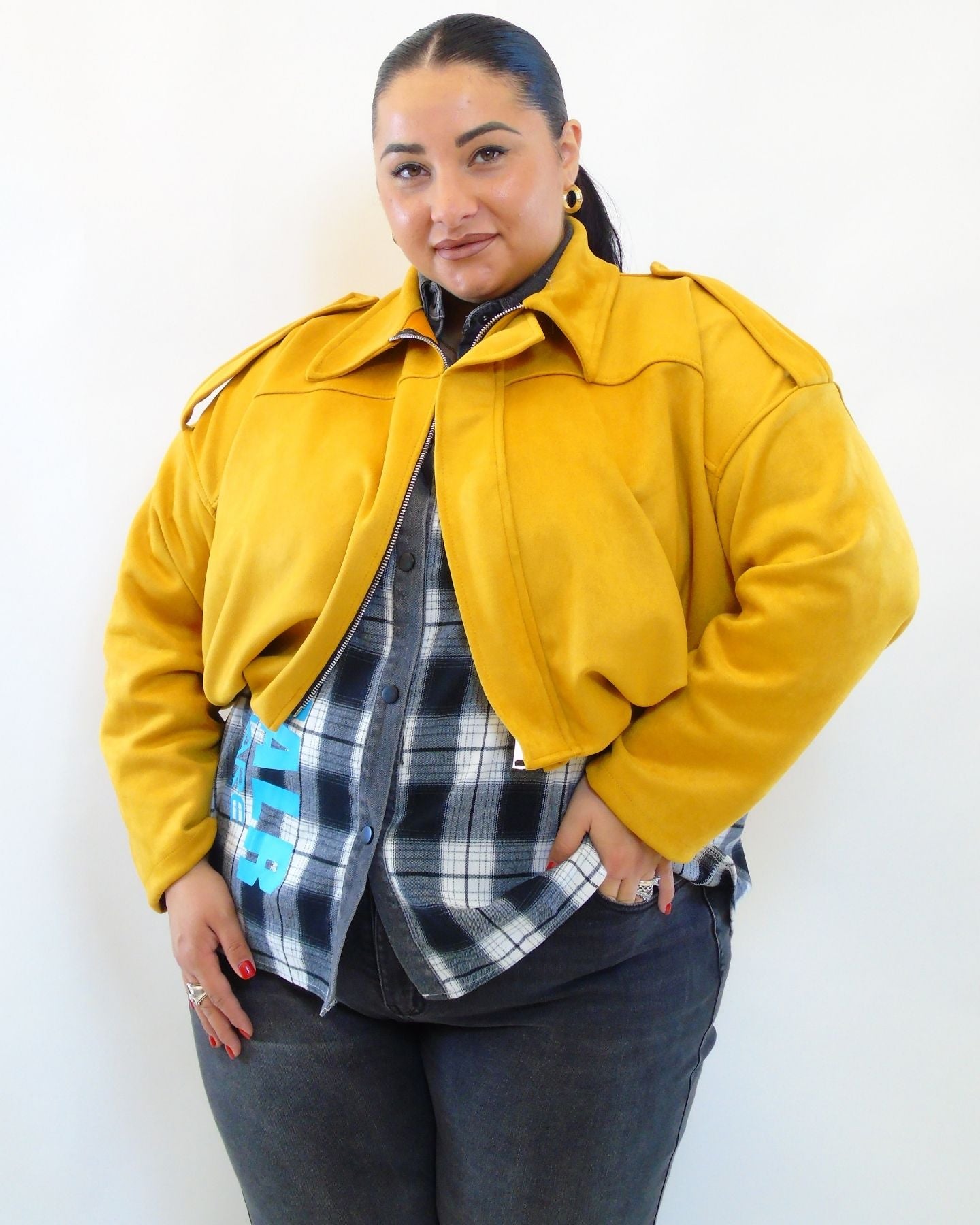 giubbino crop in tessuto  2594