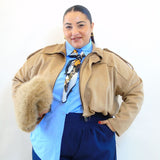 giubbino crop in tessuto  2594