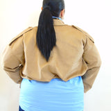 giubbino crop in tessuto  2594