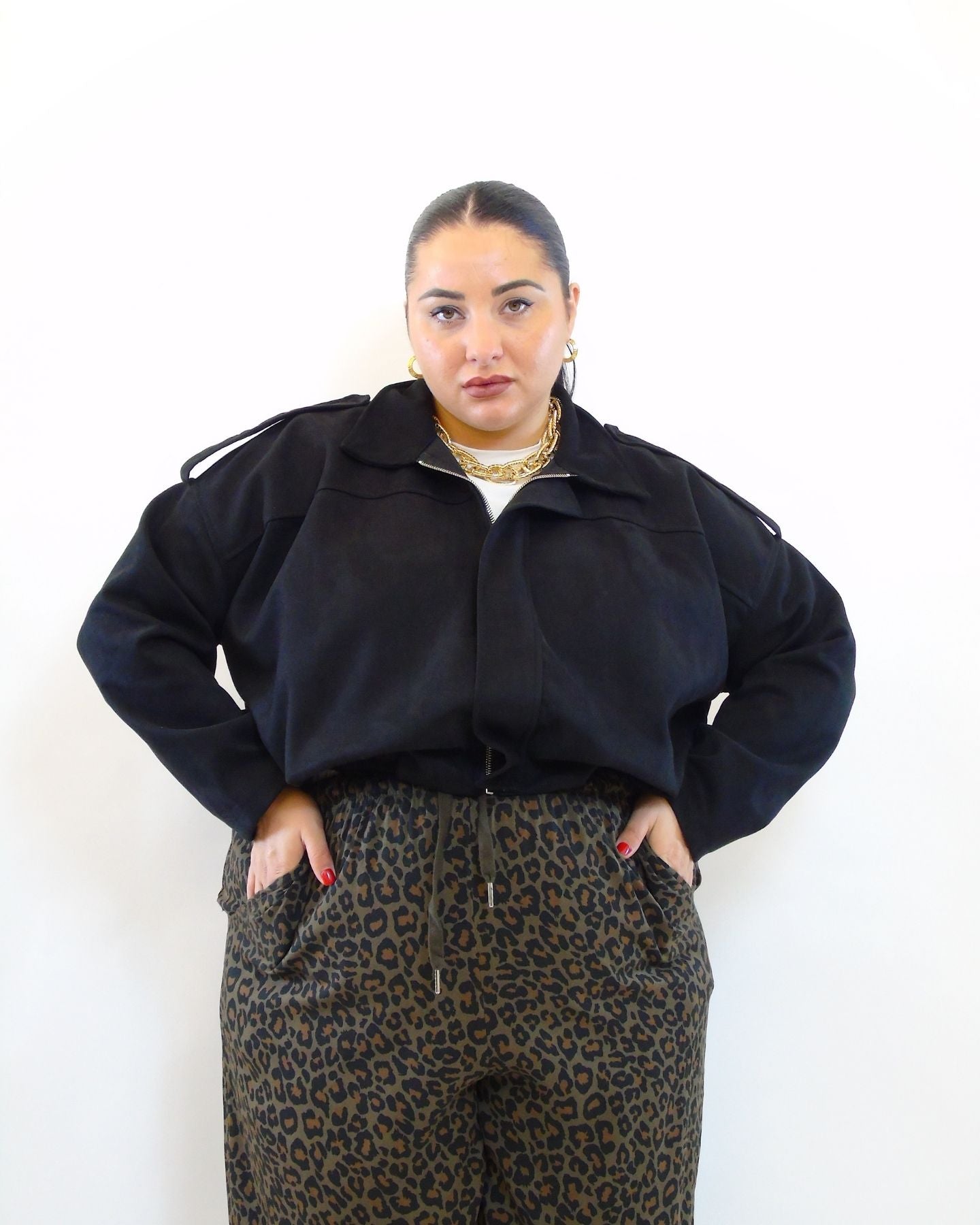 giubbino crop in tessuto  2594