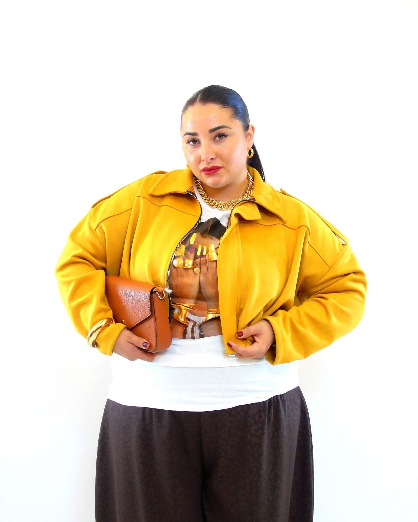 giubbino crop in tessuto  2594