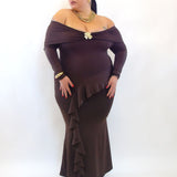 Abito modellante scollo a barca 3502