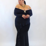 Abito modellante scollo a barca 3502