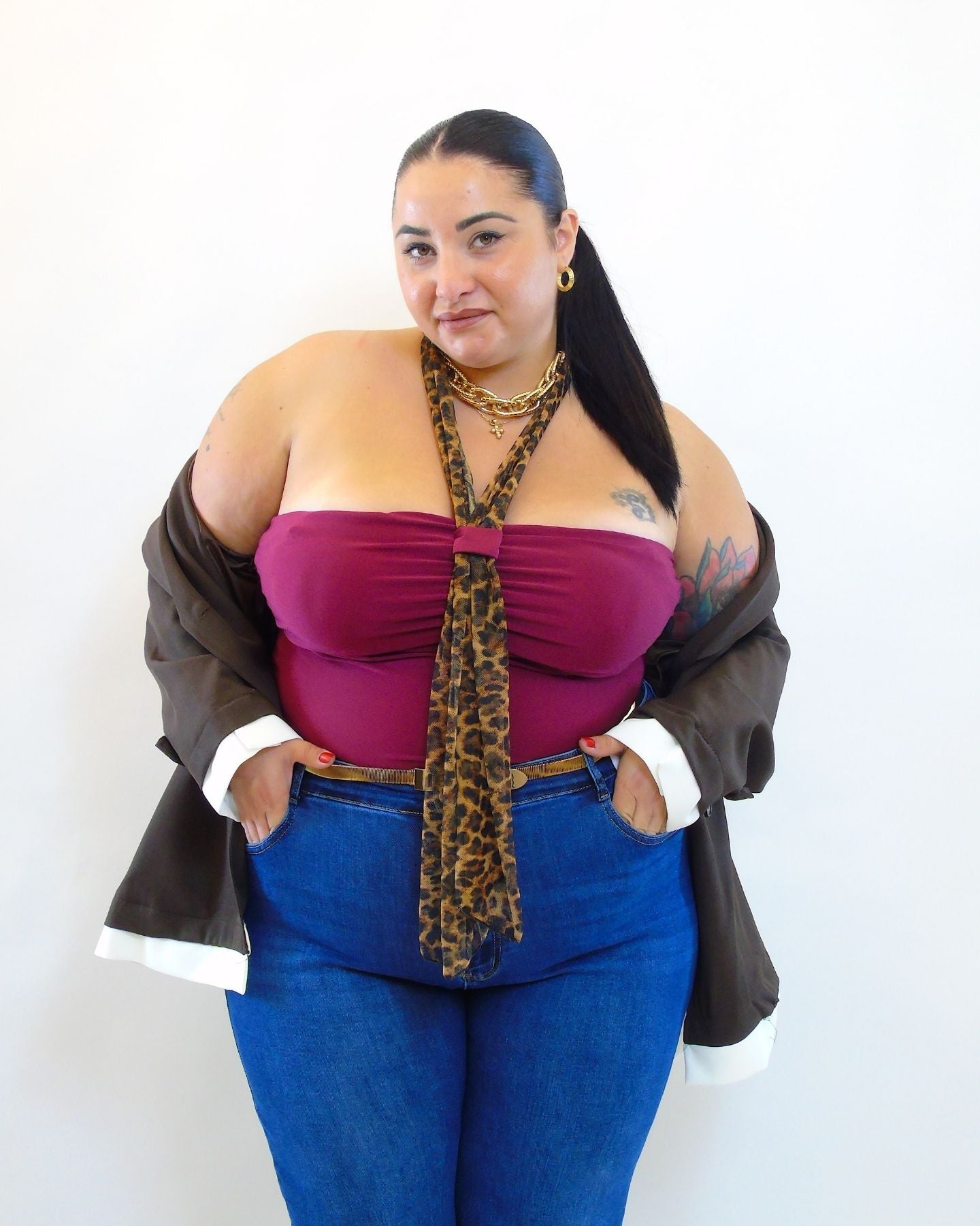 Body con fusciacca animalier  10105