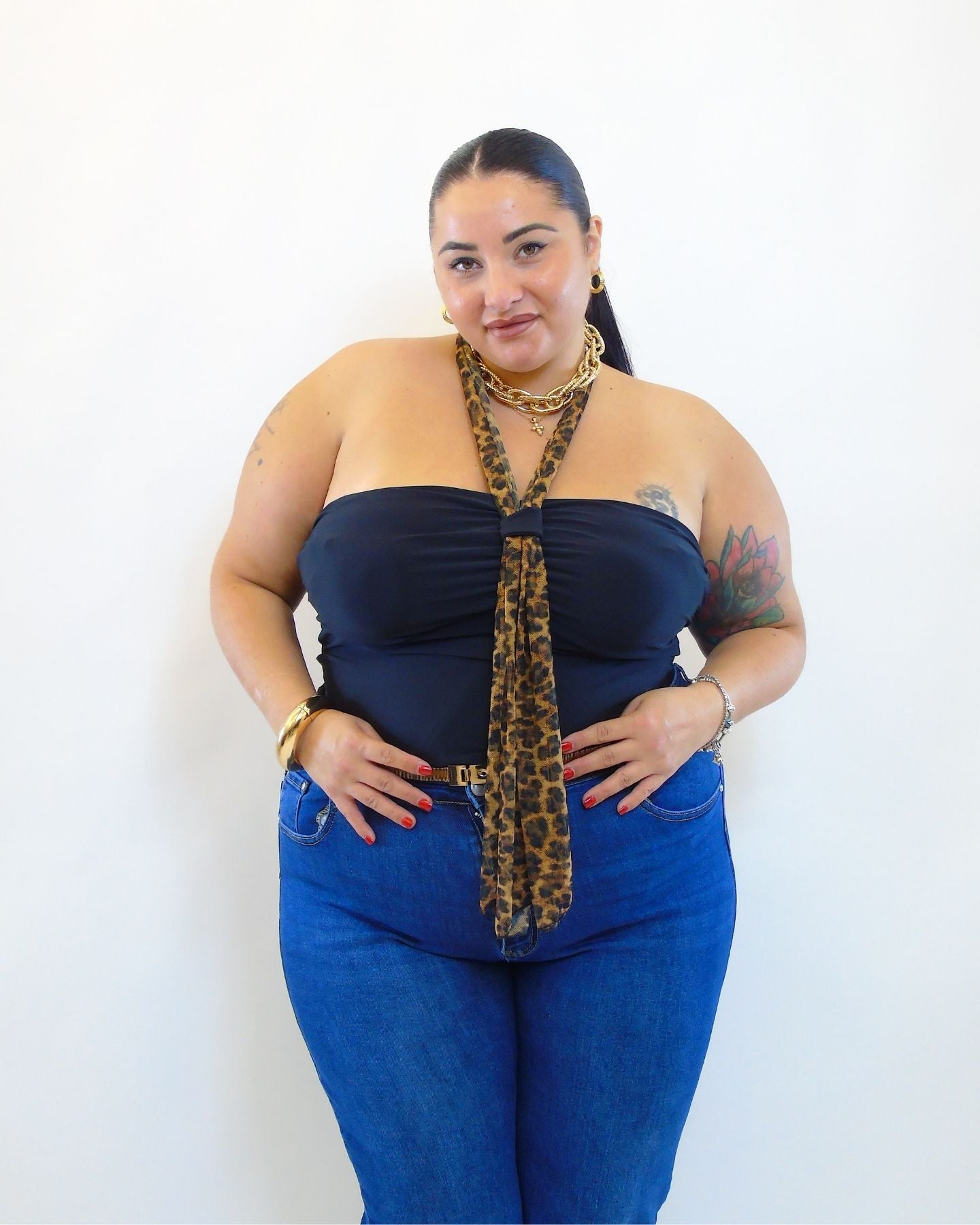 Body con fusciacca animalier  10105