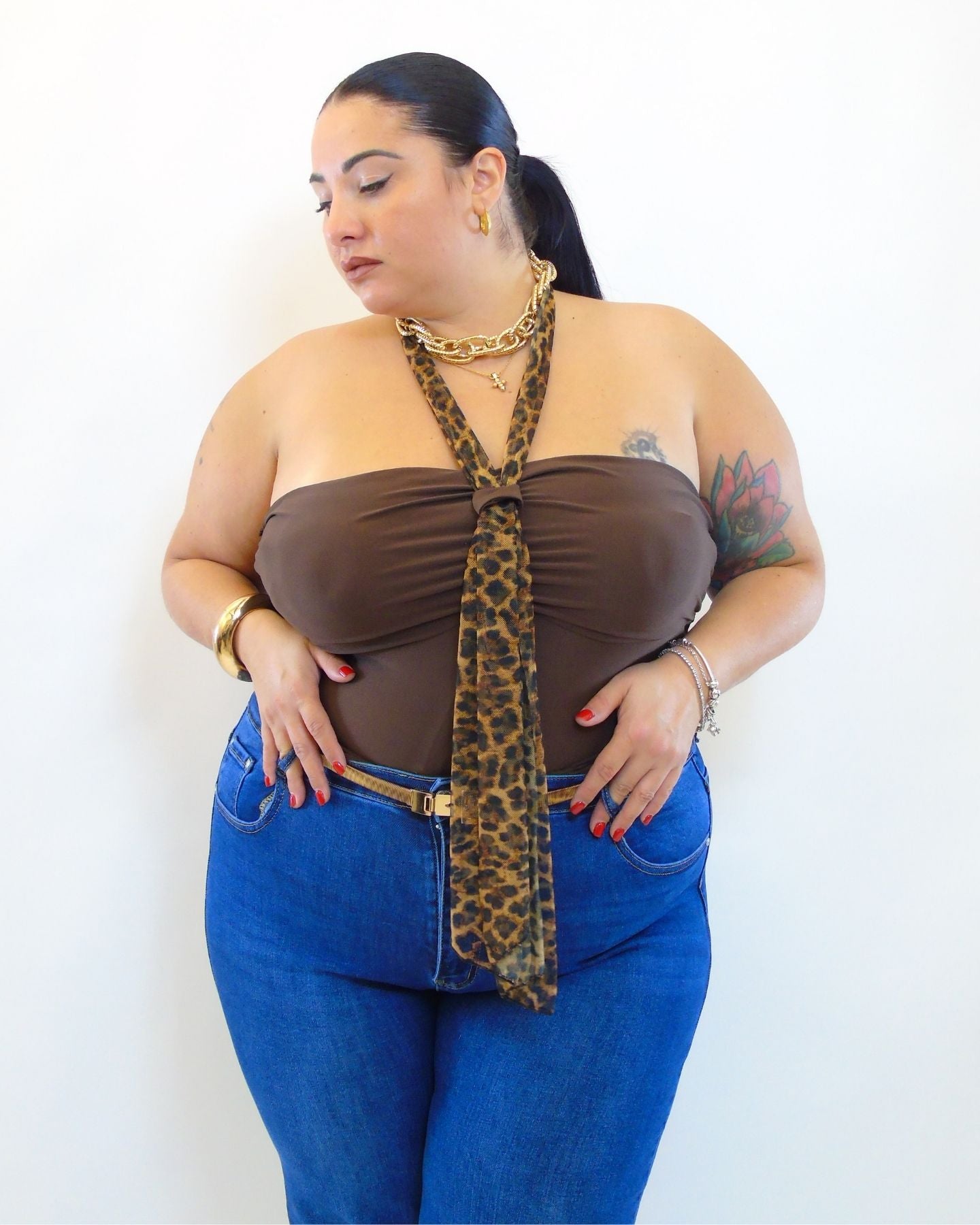 Body con fusciacca animalier  10105