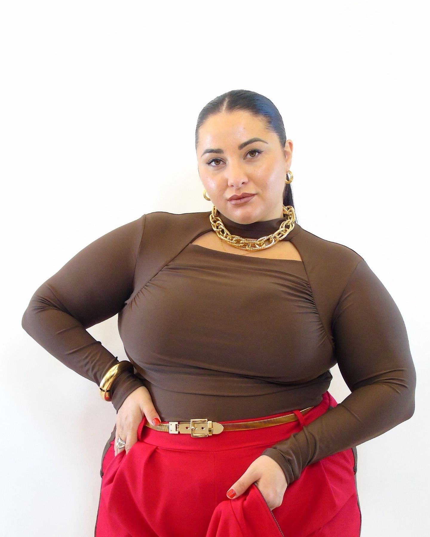 Body con chiusura al collo 10101