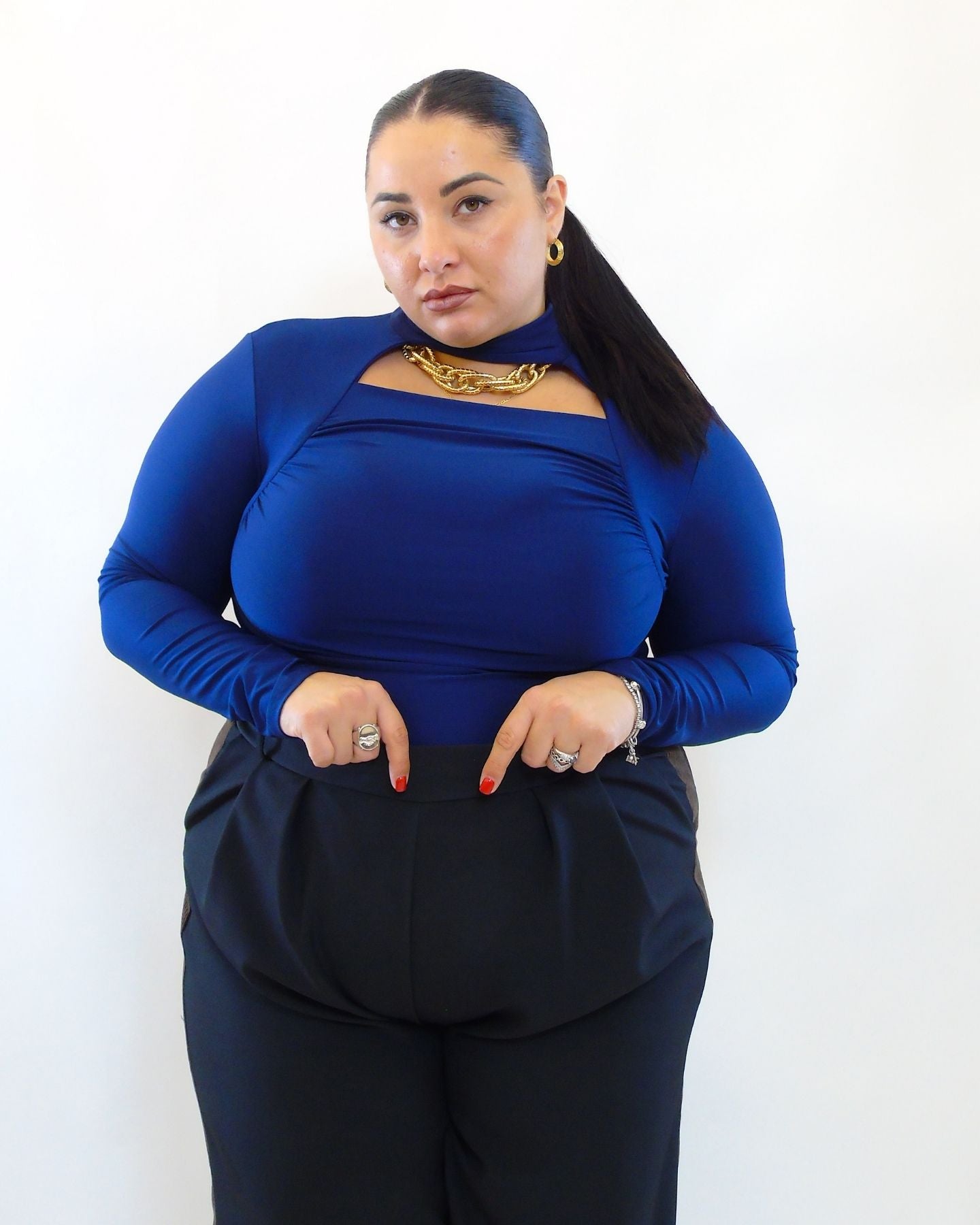 Body con chiusura al collo 10101