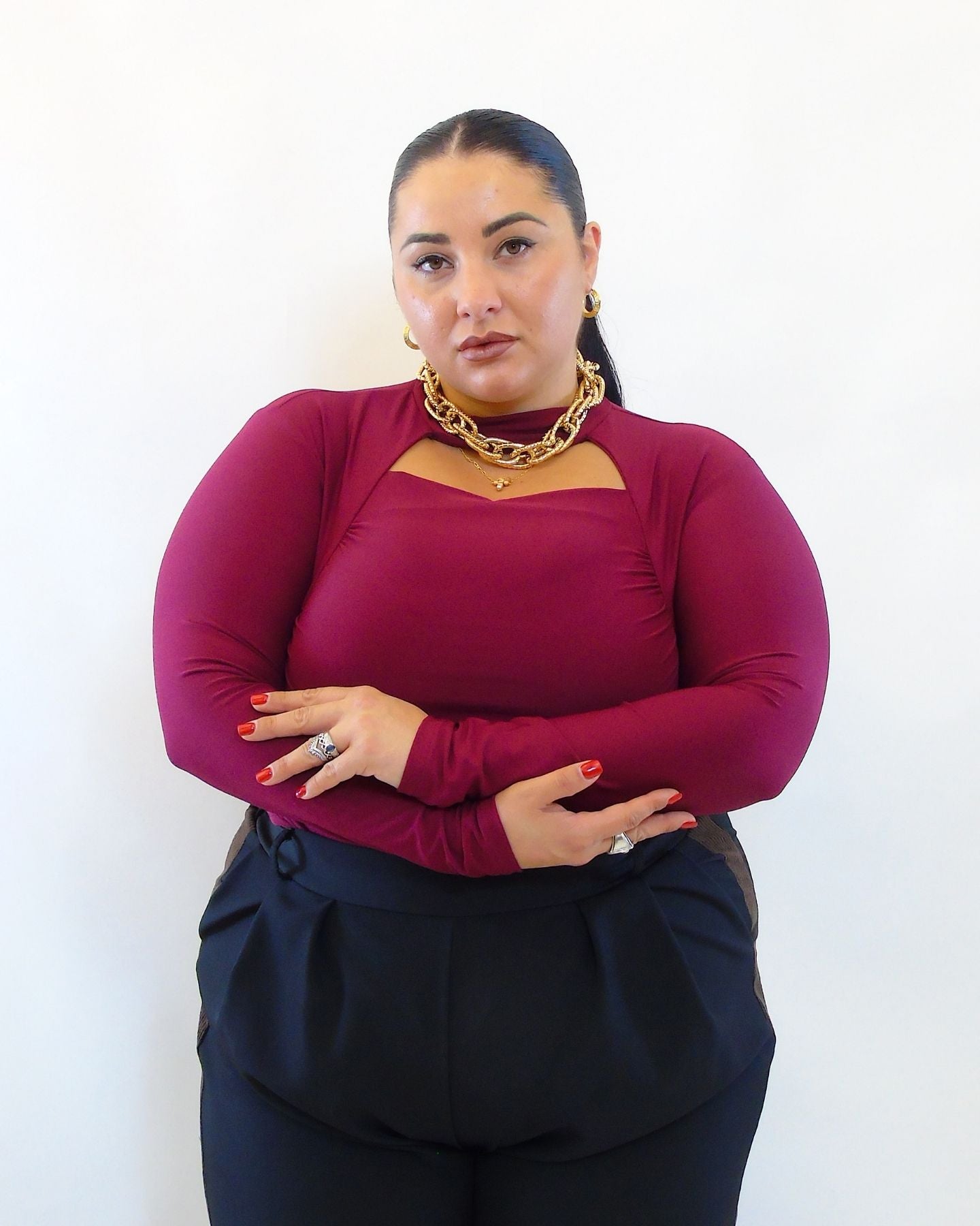 Body con chiusura al collo 10101