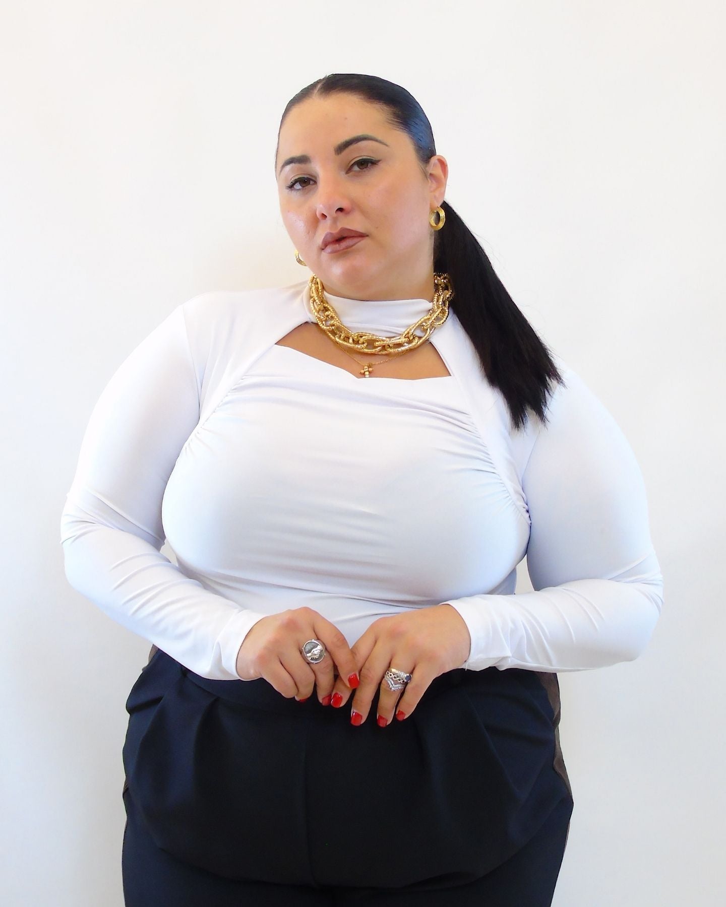 Body con chiusura al collo 10101