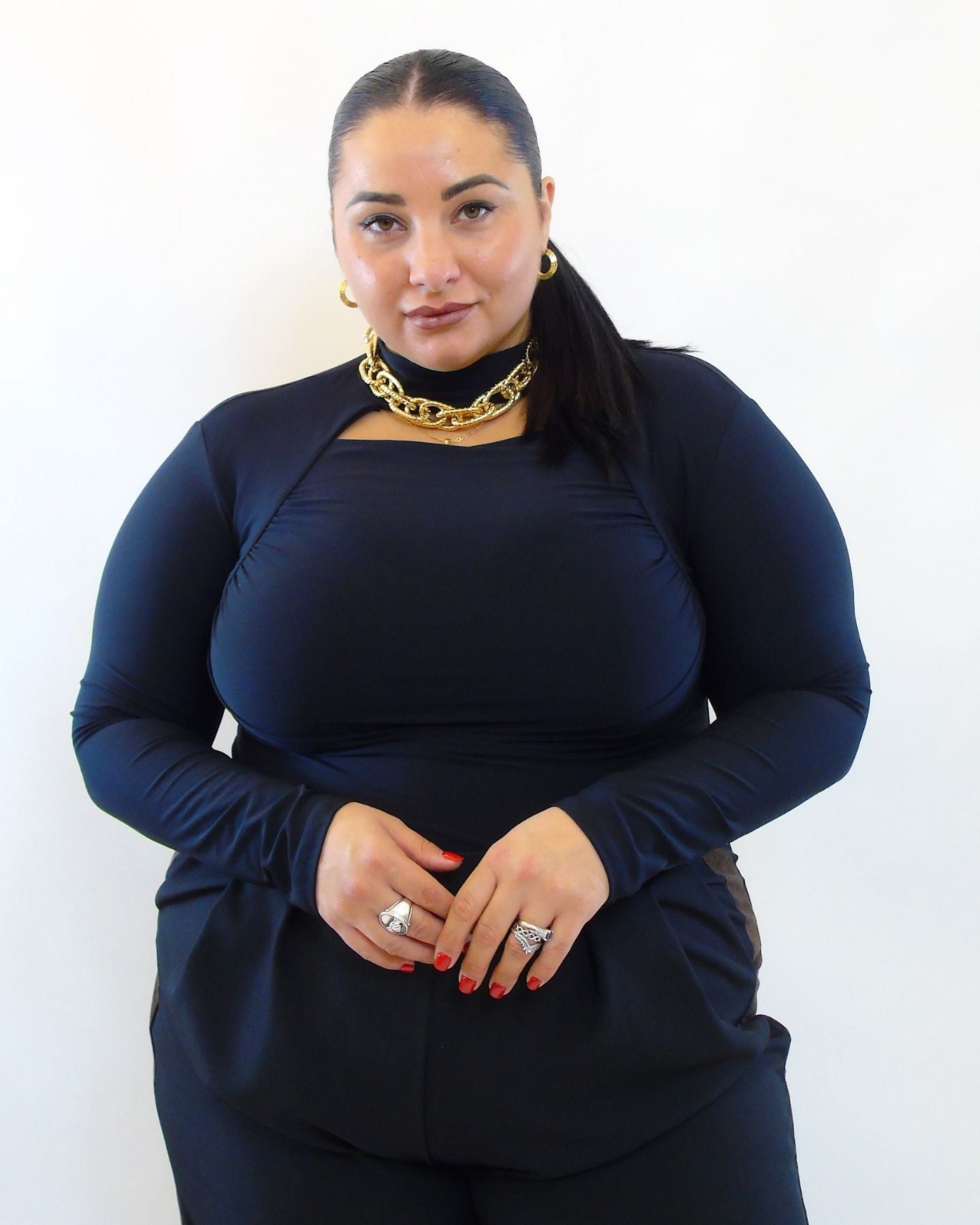 Body con chiusura al collo 10101