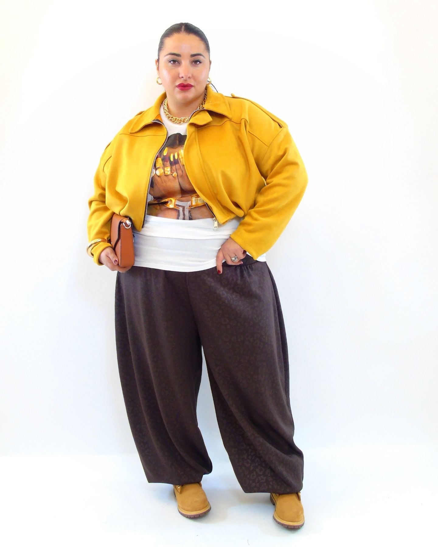 Pantalone con trama animalier