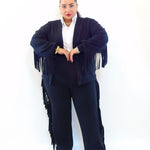 Coordinato con frange cardigan 8077