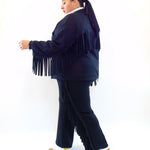 Coordinato con frange cardigan 8077