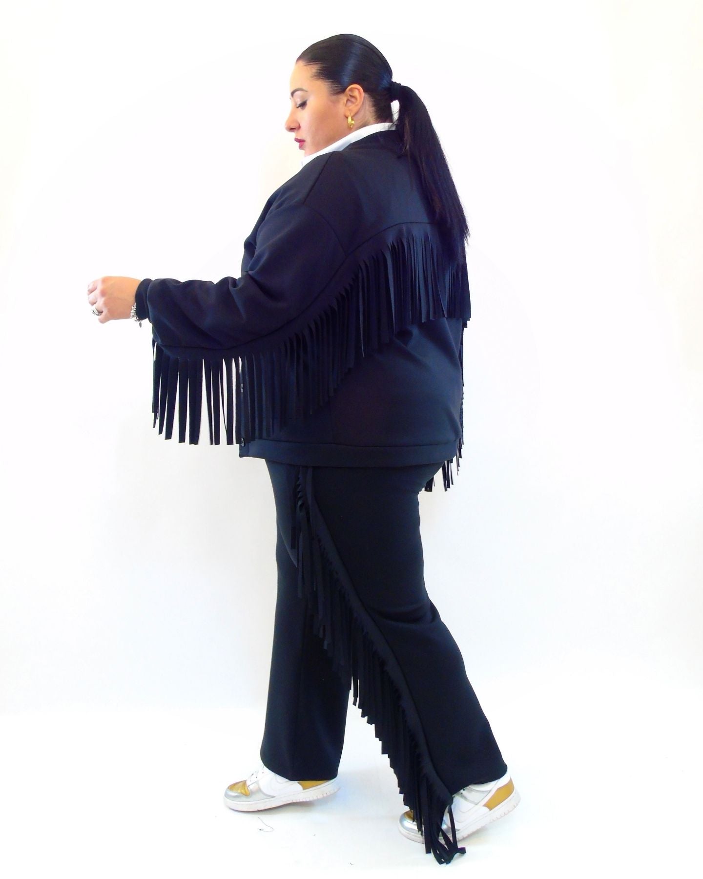 Coordinato con frange cardigan 8077