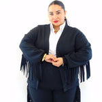 Coordinato con frange cardigan 8077