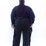 Coordinato con frange cardigan 8077