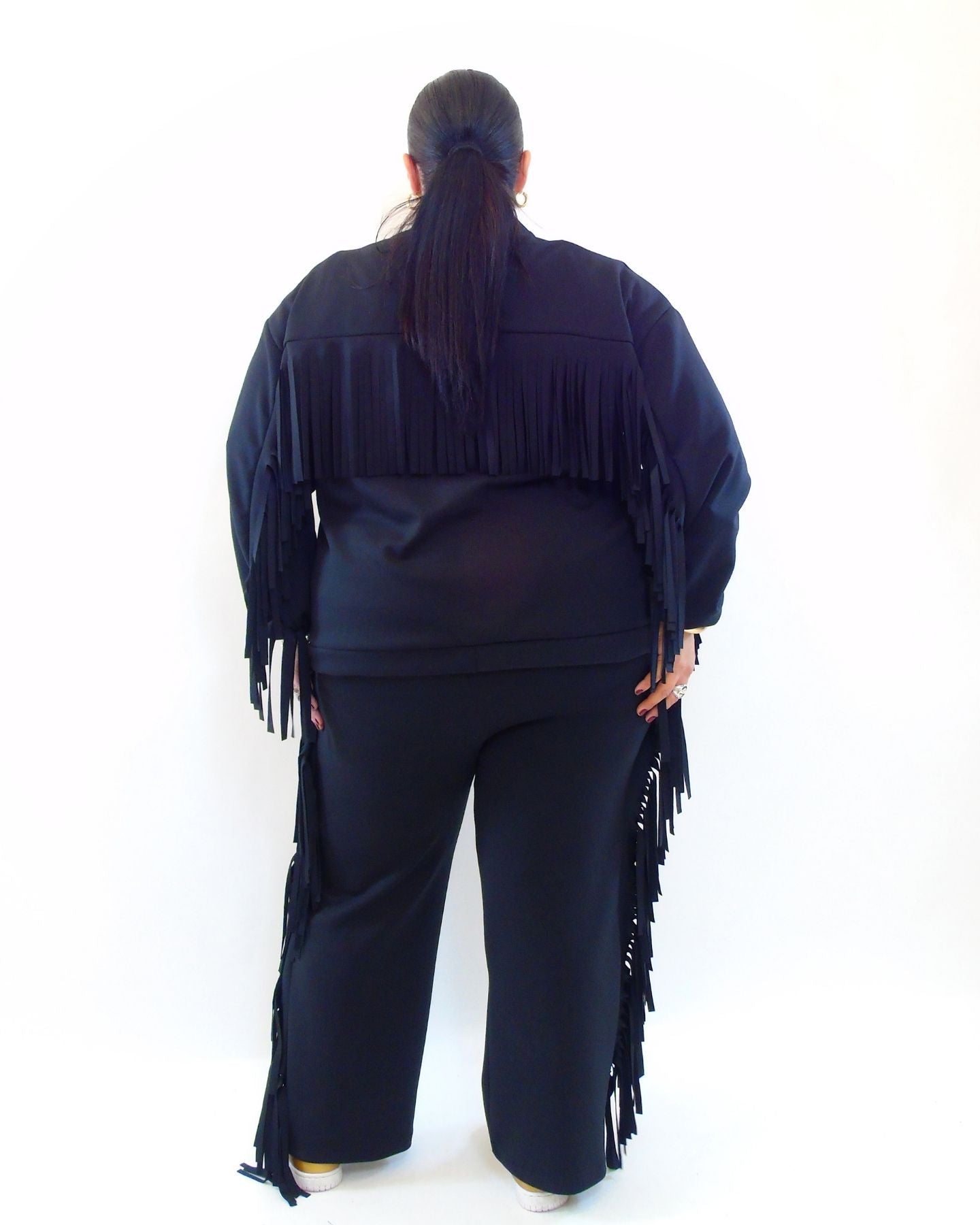 Coordinato con frange cardigan 8077