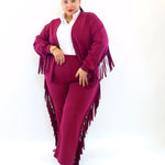 Coordinato con frange cardigan 8077