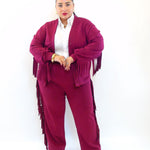 Coordinato con frange cardigan 8077