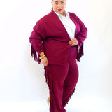 Coordinato con frange cardigan 8077