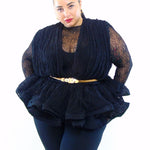 Blusa con balze con maglia  823