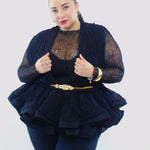 Blusa con balze con maglia  823